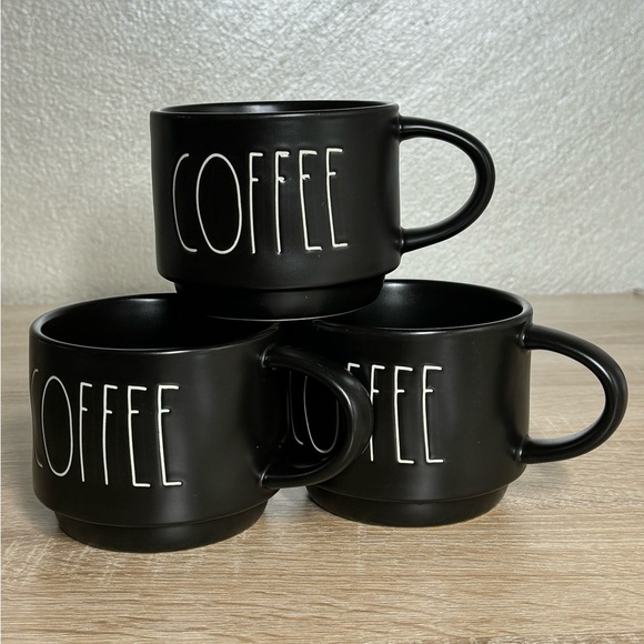 Lot Of Tree Rae Dunn Coffee Mugs Cups Black - Picture 1 of 12